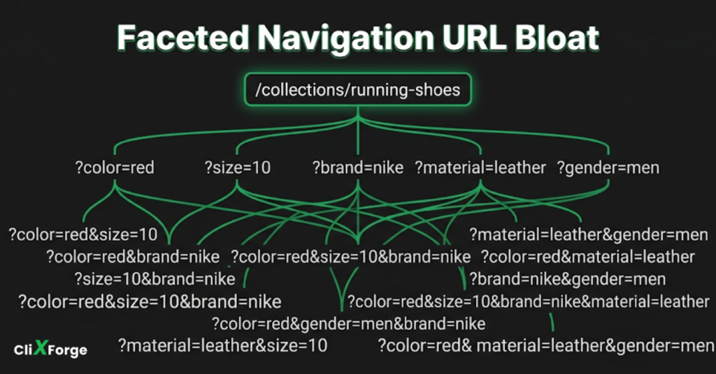 Bloated faceted navigation URLs